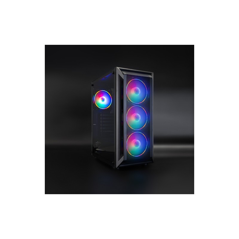 Caja Atx Semitorre Gaming Tooq Tqgcc101-b "ragnärok" Negra Atx/micro Atx/mini Itx Ventana Lateral De Cristal Templado