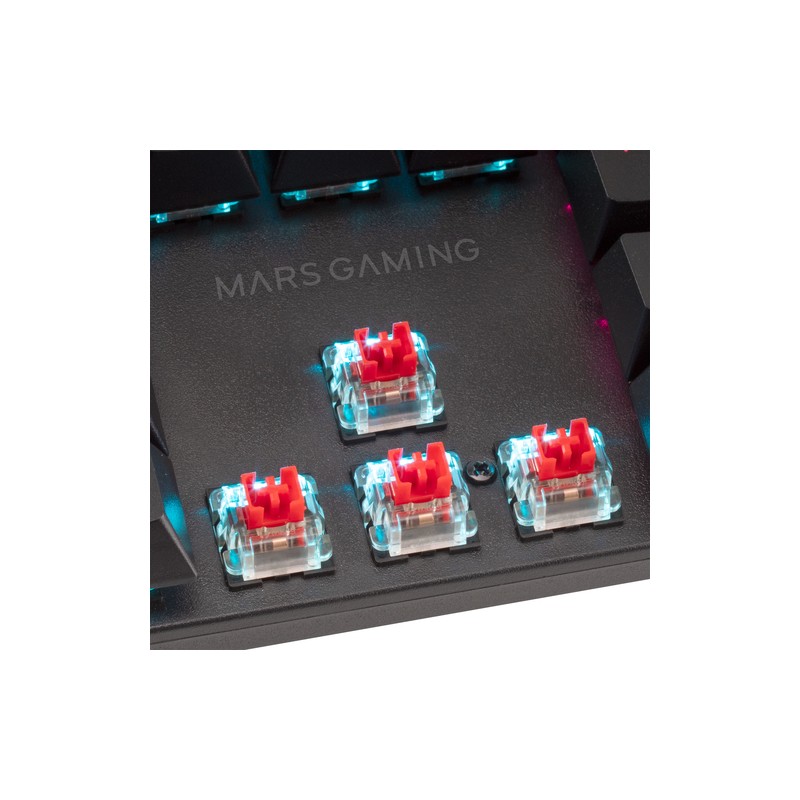 Teclado Mecanico Mars Gaming Mk422 En Italiano Black Switch Marron Pr De 100hz Anti-ghosting Avanzado Iluminacion Rgb