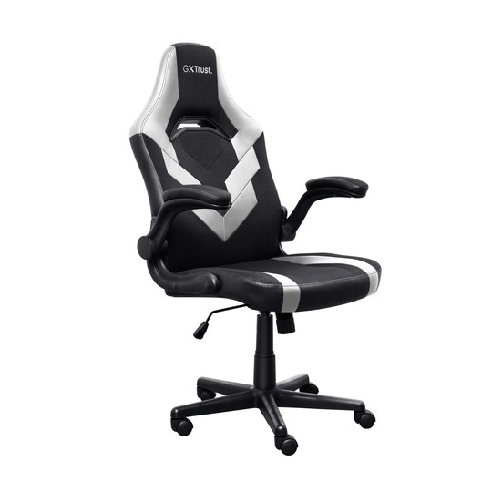Silla Gamer Trust Gxt 703 Negra/blanca 25130 Elevador De Gas Clase 4 Reposabrazos Abatibles Bloqueo De Inclinacion Max. 140kg