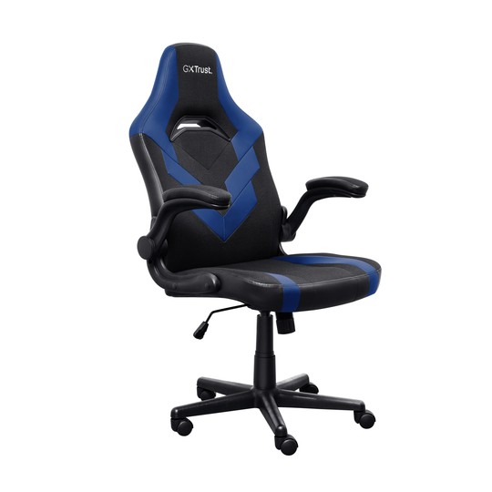 Silla Gamer Trust Gxt 703 Negra/azul 25129 Elevador De Gas Clase 4 Reposabrazos Abatibles Bloqueo De Inclinacion Max. 140kg