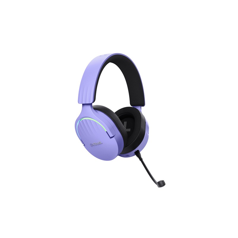 Headset Bluetooth Trust Gaming Fayzo Gxt 491 Lila 25305 Bt Y Usb 2.4ghz Microfono Desmontable Y Flex
