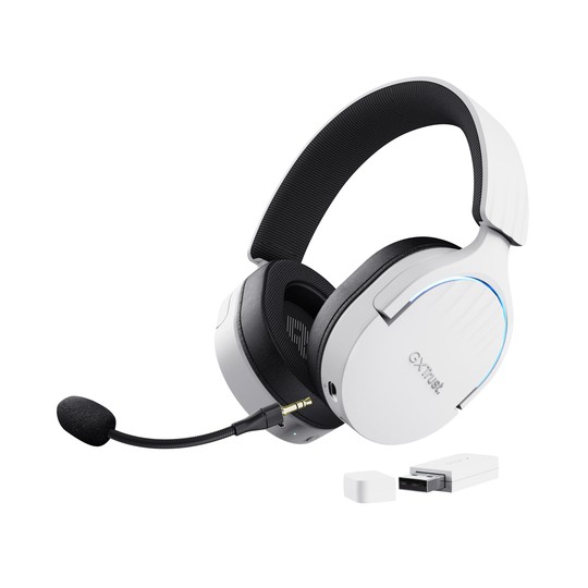 Headset Bluetooth Trust Gaming Fayzo Gxt 491 Blanco 25304 Bt Y Usb 2.4ghz Microfono Desmontable Y Fl