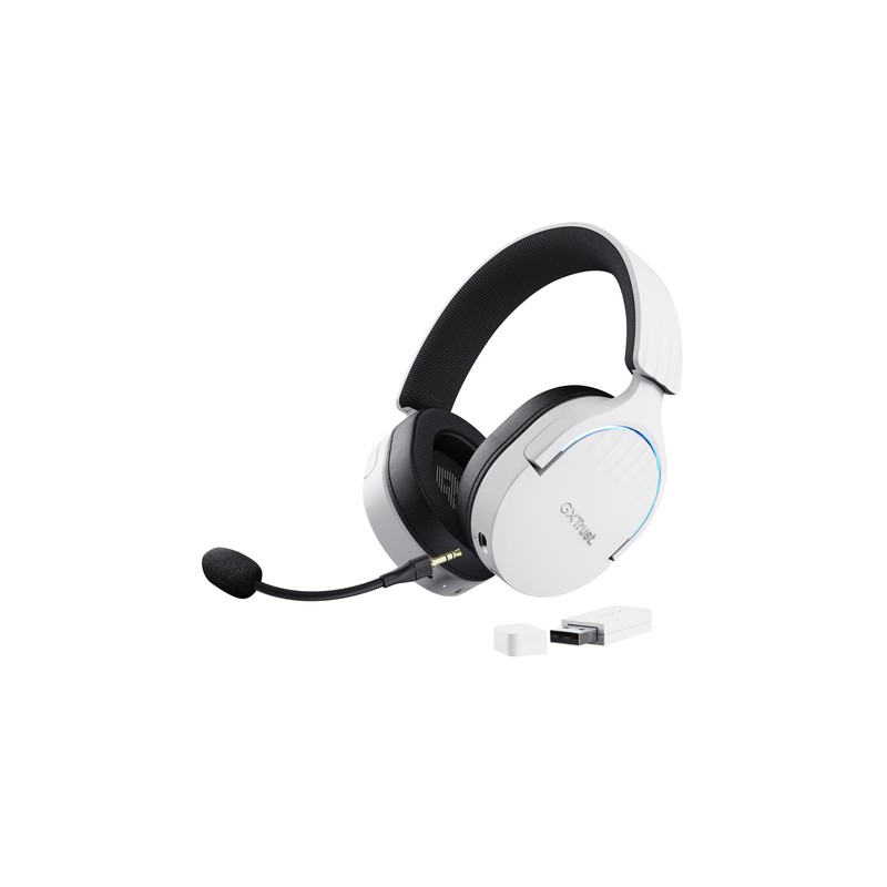 Headset Bluetooth Trust Gaming Fayzo Gxt 491 Blanco 25304 Bt Y Usb 2.4ghz Microfono Desmontable Y Fl