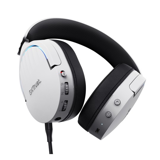 Headset Bluetooth Trust Gaming Fayzo Gxt 491 Blanco 25304 Bt Y Usb 2.4ghz Microfono Desmontable Y Fl