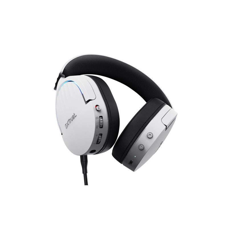 Headset Bluetooth Trust Gaming Fayzo Gxt 491 Blanco 25304 Bt Y Usb 2.4ghz Microfono Desmontable Y Fl
