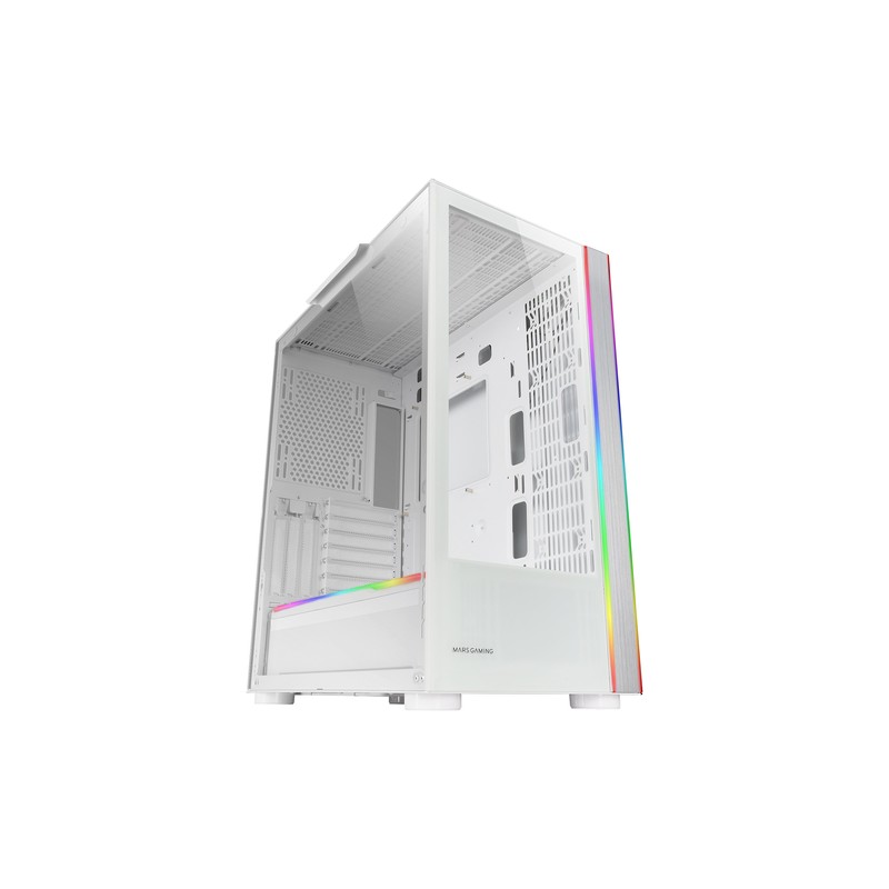 Caja E-atx Torre Gaming Mars Gaming Mc-ult Xxl White Frontal Y Lateral De Cristal Templado Sin Fuente De Alimentacion
