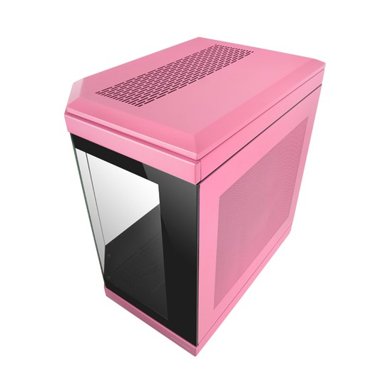 Caja Atx Semitorre Gaming Mars Gaming Mc3t Color Rosa Vista Panoramica 3 Paneles De Cristal Templado