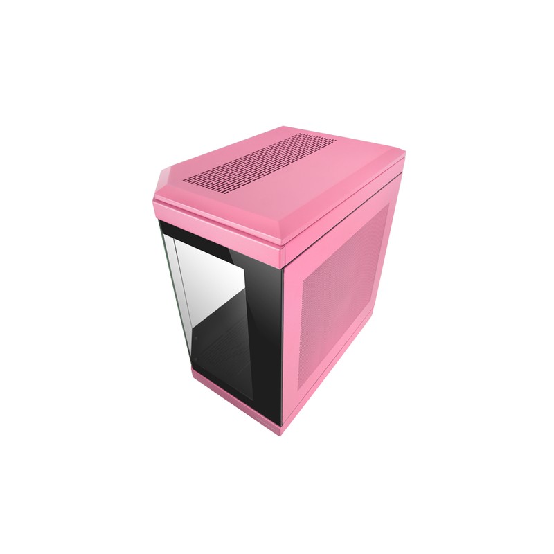 Caja Atx Semitorre Gaming Mars Gaming Mc3t Color Rosa Vista Panoramica 3 Paneles De Cristal Templado
