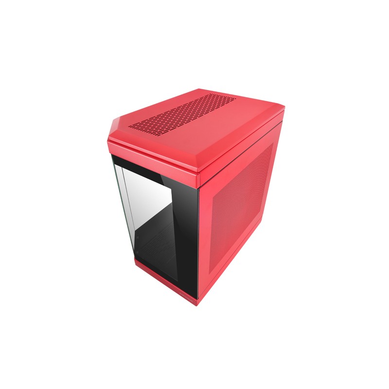 Caja Atx Semitorre Gaming Mars Gaming Mc3t Color Rojo Vista Panoramica 3 Paneles De Cristal Templado