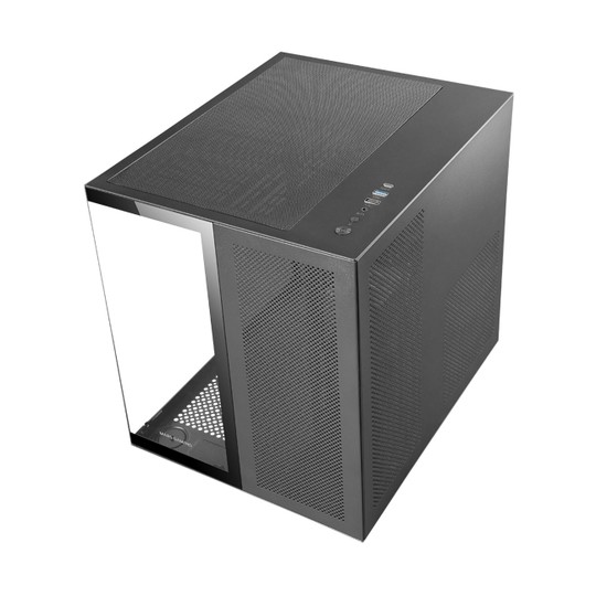 Caja Microatx Cube Gaming Mars Gaming Mcnovam Negra Doble Panel De Cristal Templado Doble Camara Rejilla Frontal Usb-c Usb-a 3.0