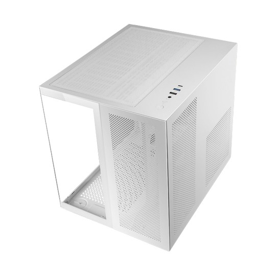 Caja Microatx Cube Gaming Mars Gaming Mcnovam Blanca Doble Panel De Cristal Templado Doble Camara Re