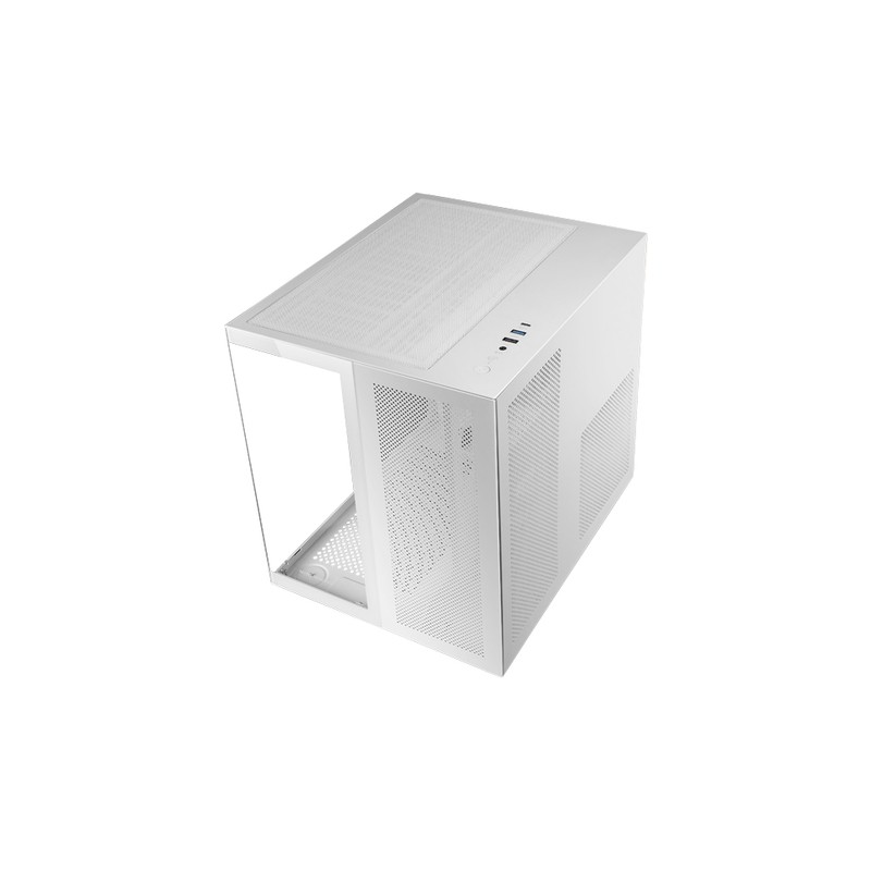 Caja Microatx Cube Gaming Mars Gaming Mcnovam Blanca Doble Panel De Cristal Templado Doble Camara Re