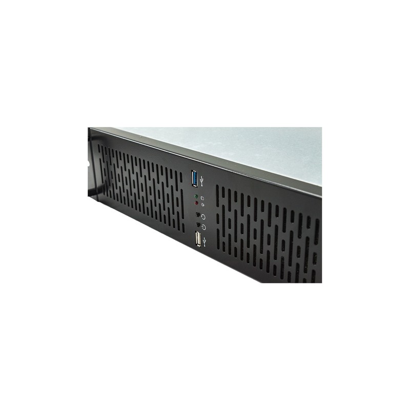 Caja Rack 19" 2u Unykach Uk2129 Rejilla Frontal Con Filtro Antipolvo Usb 2.0 Y 3.0