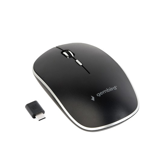 RATON OPTICO GEMBIRD INALAMBRICO 1600 DPI  NEGRO 4 BOTONES (RECEPTOR TIPO)