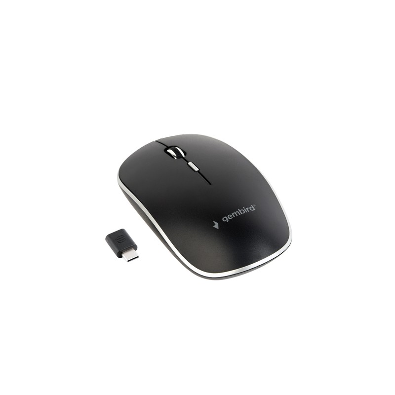 RATON OPTICO GEMBIRD INALAMBRICO 1600 DPI  NEGRO 4 BOTONES (RECEPTOR TIPO)