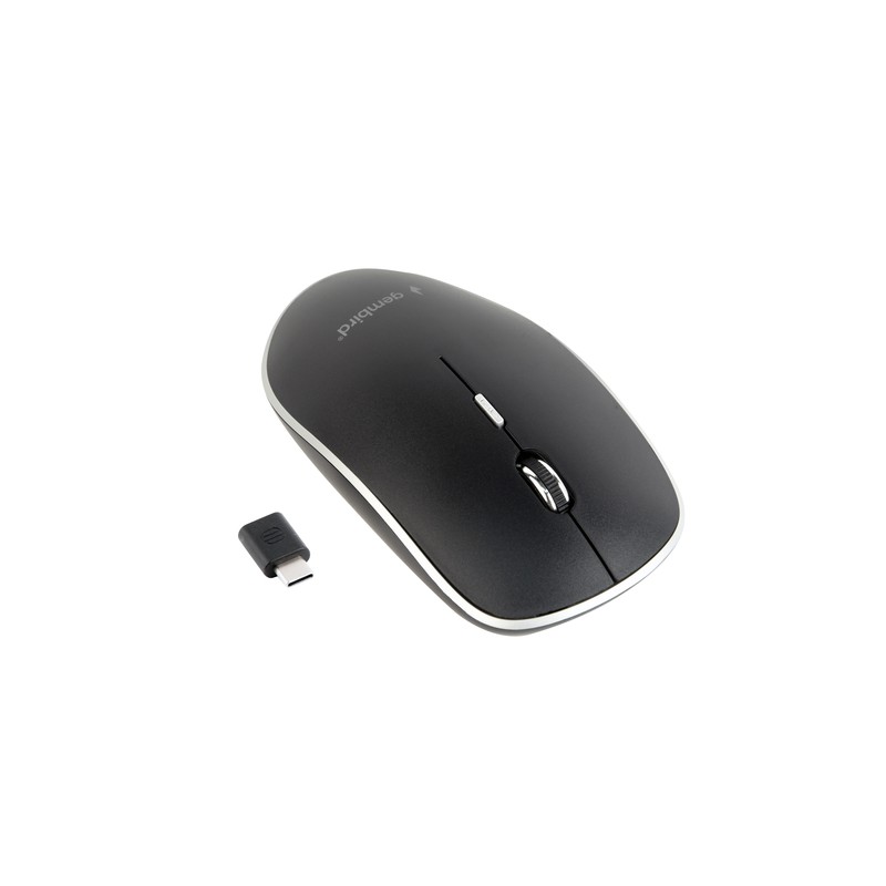 RATON OPTICO GEMBIRD INALAMBRICO 1600 DPI  NEGRO 4 BOTONES (RECEPTOR TIPO)