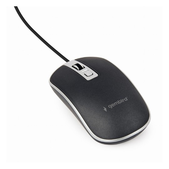 RATON GEMBIRD WIRED OPTICAL MOUSE USB BLACK SILVER