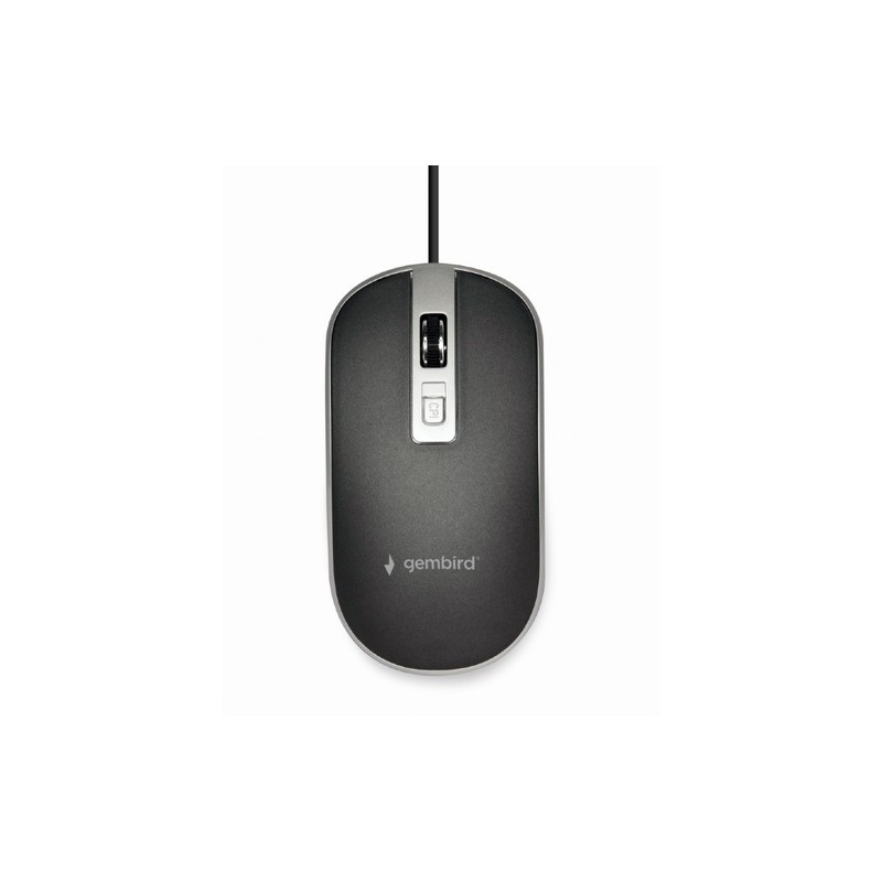 RATON GEMBIRD WIRED OPTICAL MOUSE USB BLACK SILVER