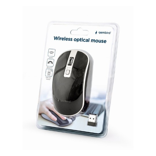 RATON GEMBIRD WIRELESS OPTICAL BLACK SILVER