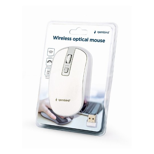 RATON GEMBIRD WIRELESS OPTICAL WHITE SILVER