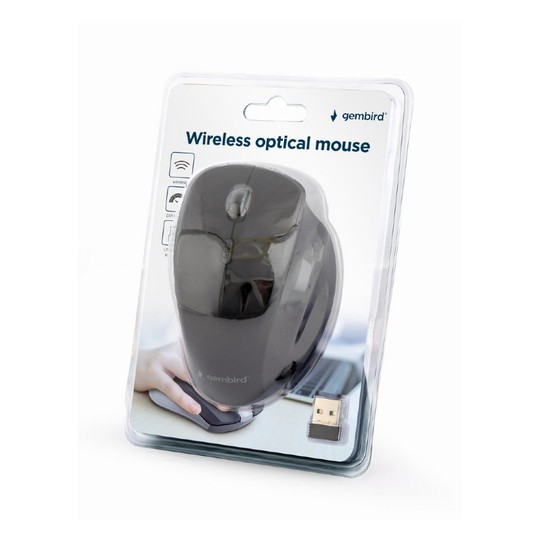 RATON GEMBIRD 6 BOTONES WIRELESS OPTICAL NEGRO