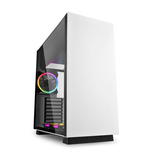 CAJA SHARKOON PURE STEEL ATX 2XUSB3.0 RGB SIN FUENTE BLANCO