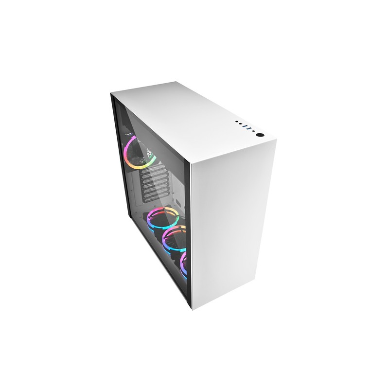 CAJA SHARKOON PURE STEEL ATX 2XUSB3.0 RGB SIN FUENTE BLANCO
