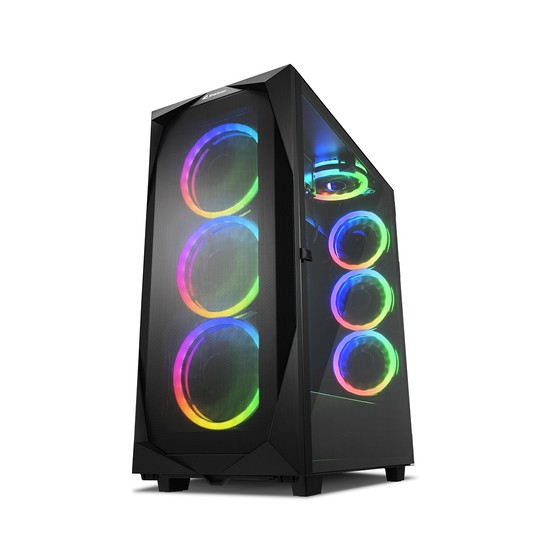 CAJA ATX SHARKOON REV300 2XUSB3.0 RGB SIN FUENTE NEGRO