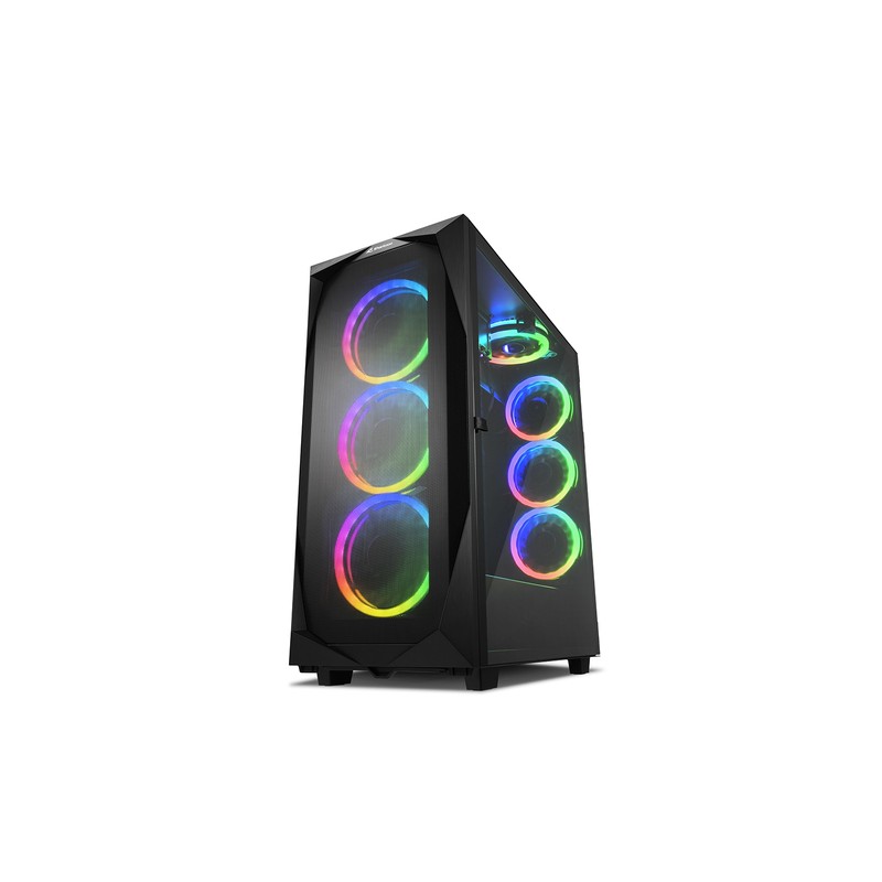 CAJA ATX SHARKOON REV300 2XUSB3.0 RGB SIN FUENTE NEGRO