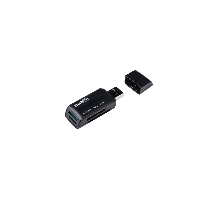 LECTOR DE TARJETAS NATEC MINI ANT 3 SDHC MMC M2 MICROSD USB 2.0 NEGRO