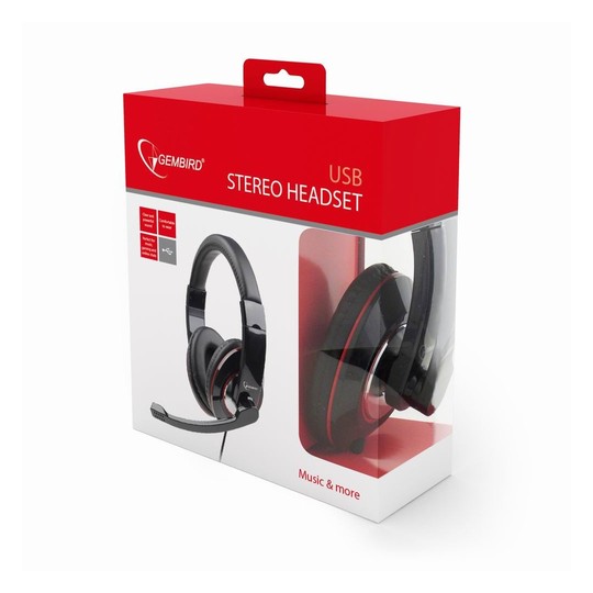 AURICULAR GEMBIRD ESTEREO USB NEGRO