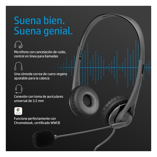 AURICULARES HP WIRED 3.5MM STEREO HEADSET EURO