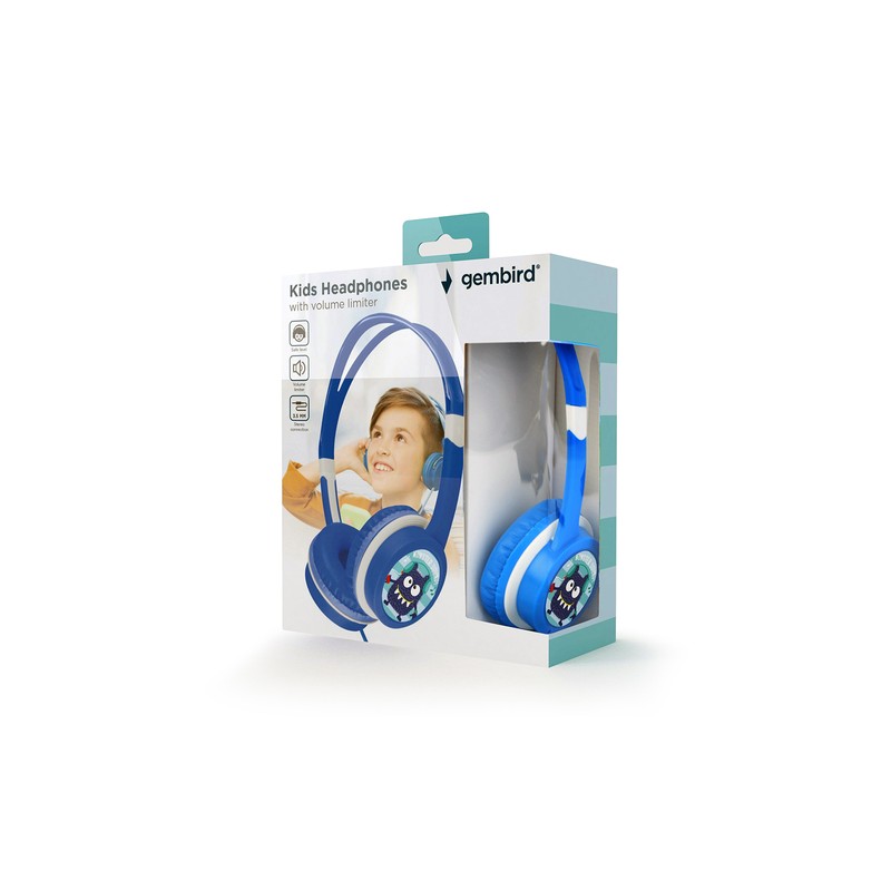 AURICULARES PARA NIÑOS GEMBIRD CONTROL DE VOLUMEN AZUL