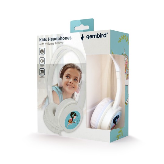 AURICULARES PARA NIÑOS GEMBIRD CONTROL DE VOLUMEN BLANCO