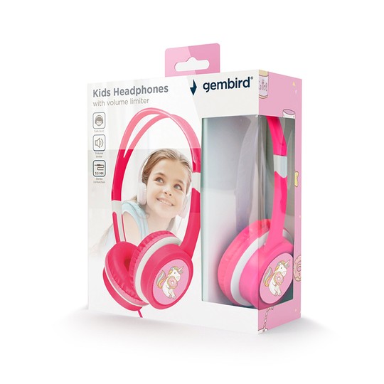 AURICULARES PARA NIÑOS GEMBIRD CONTROL DE VOLUMEN ROSA