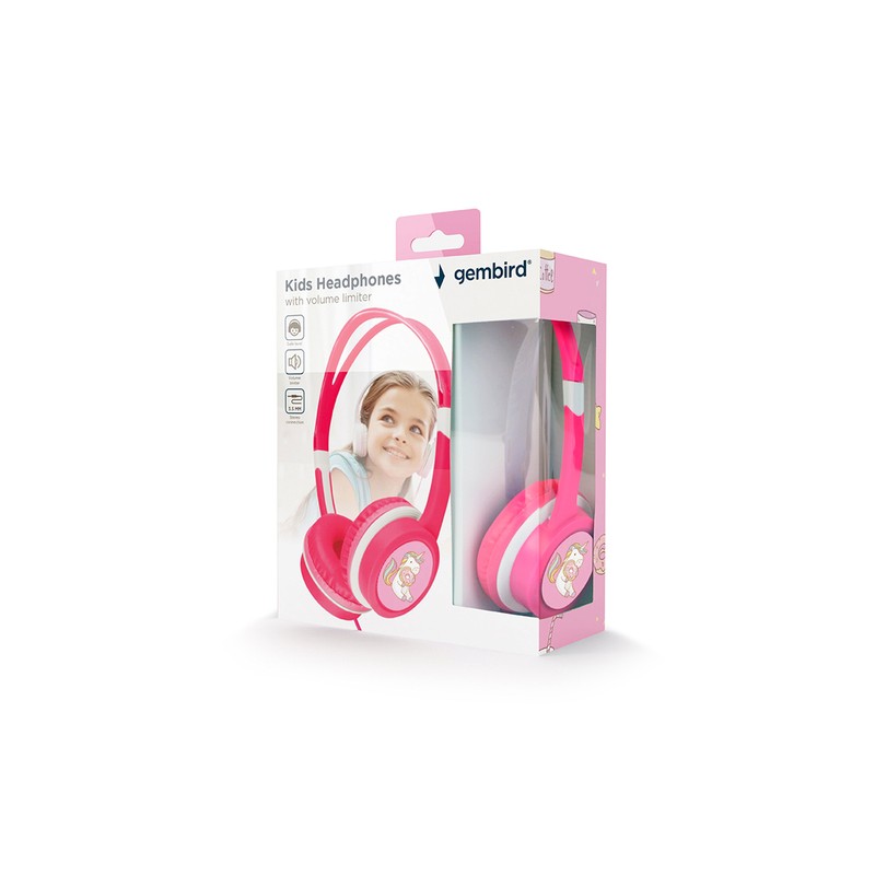 AURICULARES PARA NIÑOS GEMBIRD CONTROL DE VOLUMEN ROSA