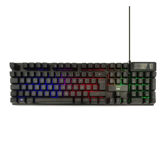 TECLADO PARA JUEGOS EWENT USB, ILUMINADO, DISEÑO PT.