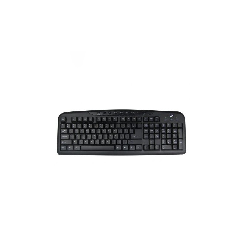 TECLADO MULTIMEDIA EWENT NEGRO CON DISEÑO PT (USB).