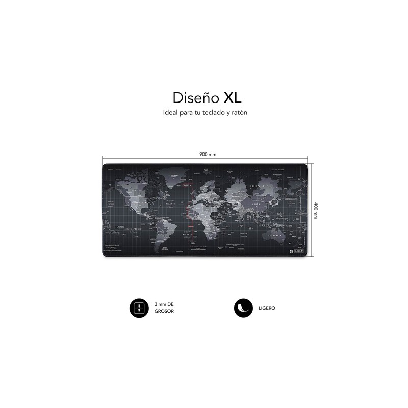 ALFOMBRILLA SUBBLIM MOUSEPAD WORLD XL