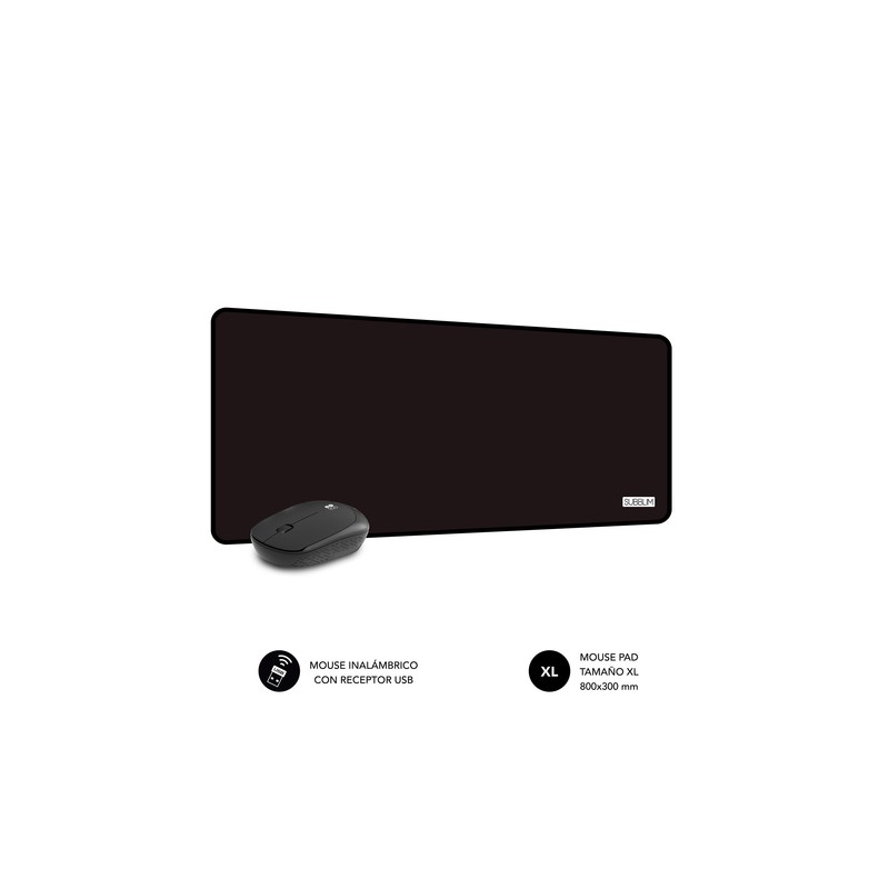 PACK SUBBLIM HARMONY MOUSEPAD XL + WIRELESS MOUSE BLACK