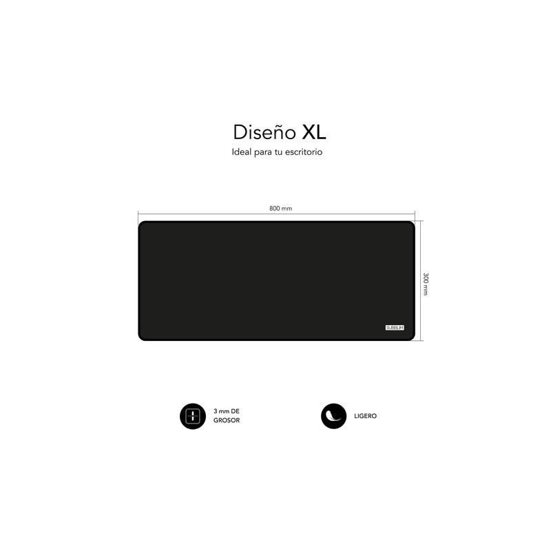 PACK SUBBLIM HARMONY MOUSEPAD XL + WIRELESS MOUSE BLACK