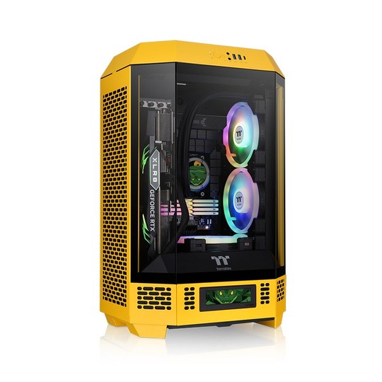 CAJA THERMALTAKE THE TOWER 300 BUMBLEBEE MINI-ITX 2XUSBA 3.2 SIN FUENTE NEGRO