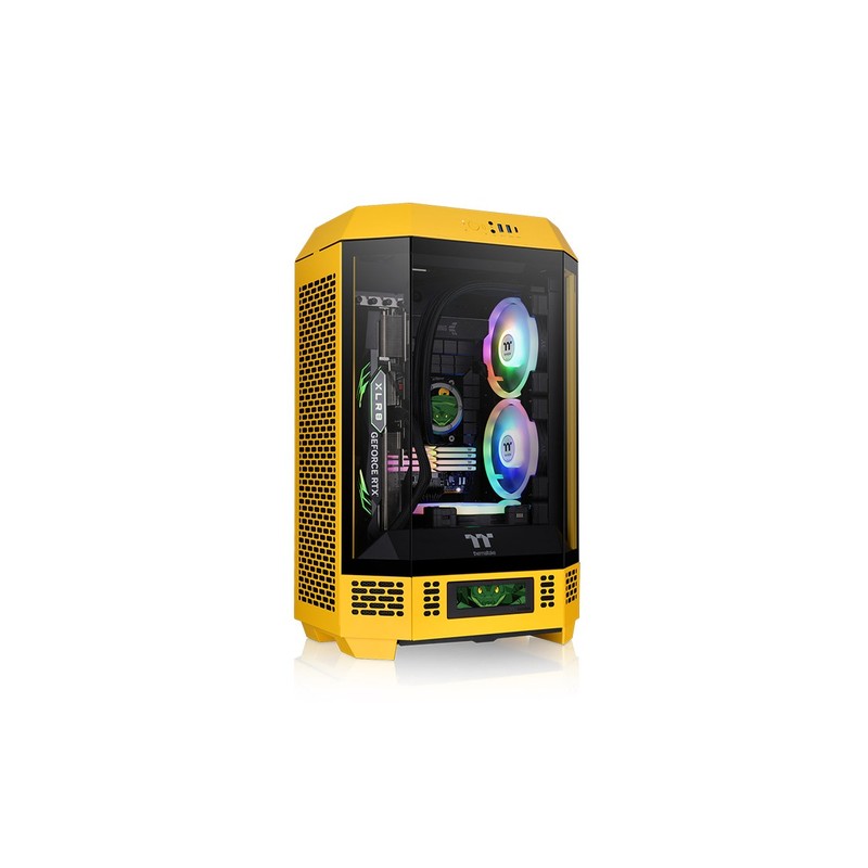 CAJA THERMALTAKE THE TOWER 300 BUMBLEBEE MINI-ITX 2XUSBA 3.2 SIN FUENTE NEGRO