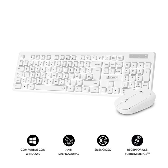 COMBO TECLADO RATON SUBBLIM BUSINESS SLIM SILENCIOSO INALAMBRICO 2.4G B