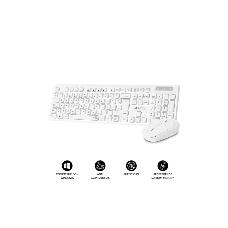 COMBO TECLADO RATON SUBBLIM BUSINESS SLIM SILENCIOSO INALAMBRICO 2.4G B
