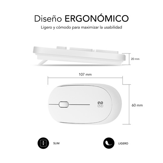 COMBO TECLADO RATON SUBBLIM BUSINESS SLIM SILENCIOSO INALAMBRICO 2.4G B