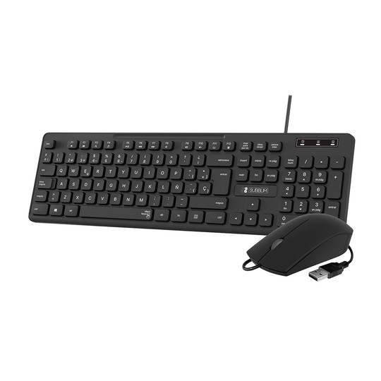 COMBO TECLADO RATON SUBBLIM BUSINESS SLIM SILENCIOSO CON CABLE USB