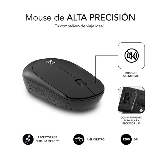 COMBO TECLADO RATON SUBBLIM BUSINESS SLIM SILENCIOSO INALAMBRICO 2.4G