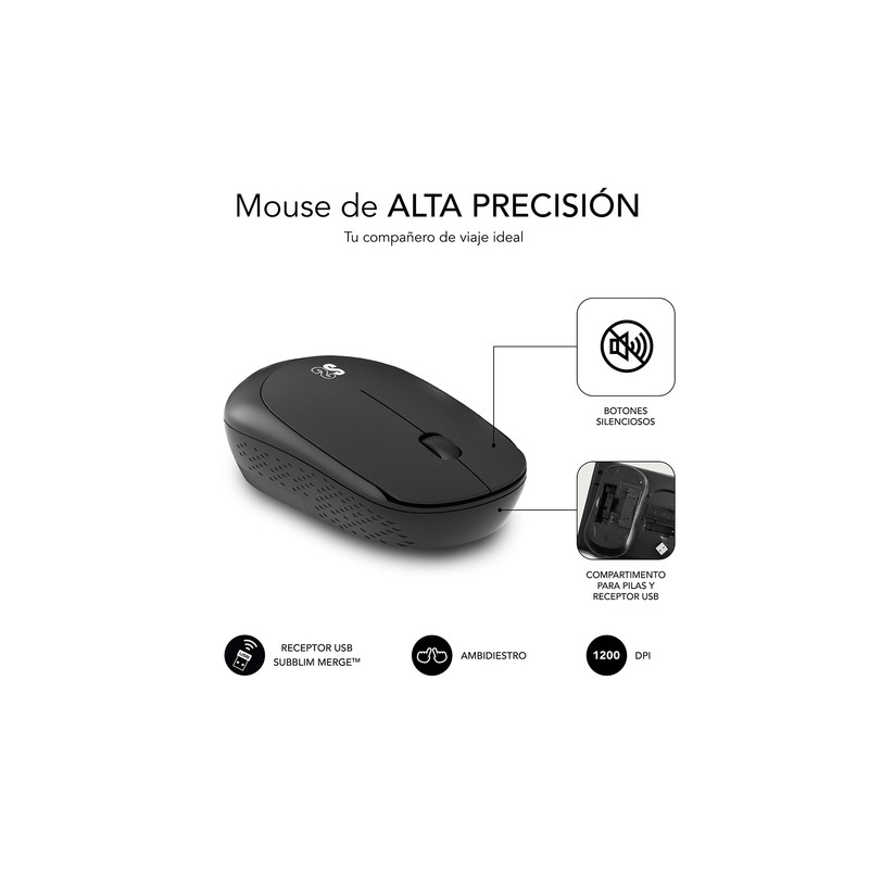 COMBO TECLADO RATON SUBBLIM BUSINESS SLIM SILENCIOSO INALAMBRICO 2.4G