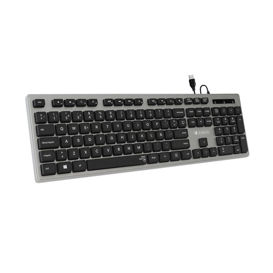 TECLADO USB SUBBLIM WIRED ERGO KEYS SILENT FLAT HQ GREY USB
